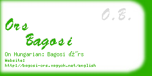 ors bagosi business card